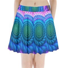 Peacock Feather Fractal Pleated Mini Skirt by Wav3s