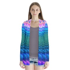 Peacock Feather Fractal Drape Collar Cardigan by Wav3s