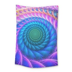 Peacock Feather Fractal Small Tapestry