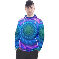 Peacock Feather Fractal Men s Pullover Hoodie