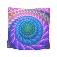 Peacock Feather Fractal Square Tapestry (small)