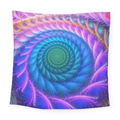 Peacock Feather Fractal Square Tapestry (large)