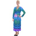 Peacock Feather Fractal Velvet Maxi Wrap Dress View1