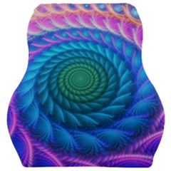 Peacock Feather Fractal Car Seat Velour Cushion  by Wav3s