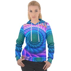 Peacock Feather Fractal Women s Overhead Hoodie