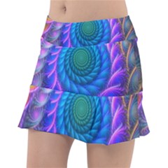 Peacock Feather Fractal Classic Tennis Skirt by Wav3s