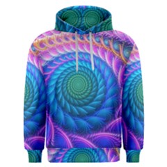 Peacock Feather Fractal Men s Overhead Hoodie