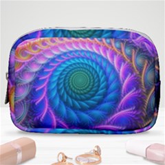 Peacock Feather Fractal Make Up Pouch (small) by Wav3s