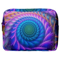 Peacock Feather Fractal Make Up Pouch (large) by Wav3s