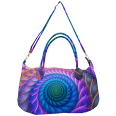 Peacock Feather Fractal Removable Strap Handbag by Wav3s