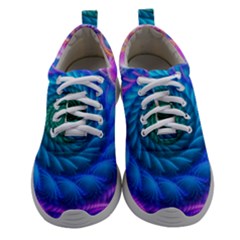 Peacock Feather Fractal Women Athletic Shoes by Wav3s