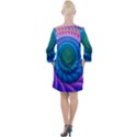 Peacock Feather Fractal Open Neck Shift Dress View2