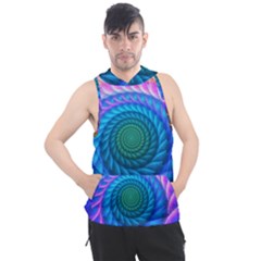 Peacock Feather Fractal Men s Sleeveless Hoodie by Wav3s