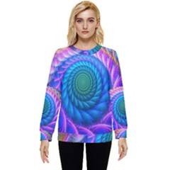 Peacock Feather Fractal Hidden Pocket Sweatshirt