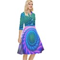 Peacock Feather Fractal Classy Knee Length Dress View2