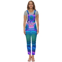 Peacock Feather Fractal Women s Pinafore Overalls Jumpsuit by Wav3s