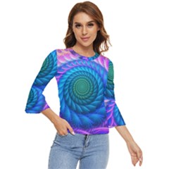 Peacock Feather Fractal Bell Sleeve Top