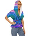 Peacock Feather Fractal Lightweight Drawstring Hooded Top View3