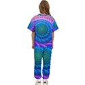 Peacock Feather Fractal Kids  Tee and Pants Sports Set View4