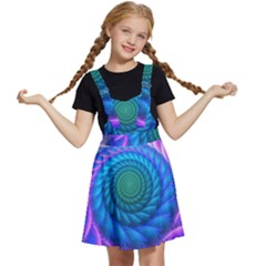 Peacock Feather Fractal Kids  Apron Dress by Wav3s