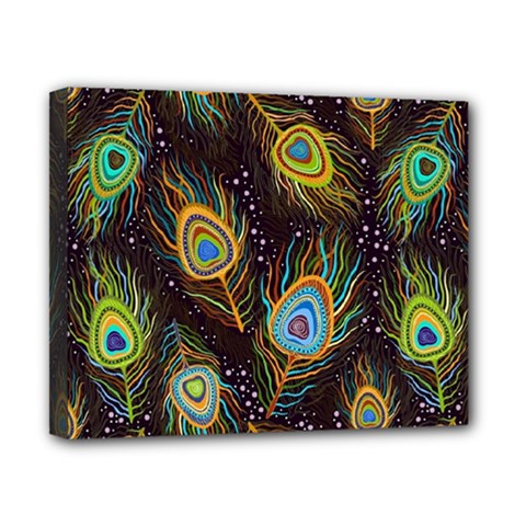 Pattern Feather Peacock Canvas 10  X 8  (stretched) by Wav3s