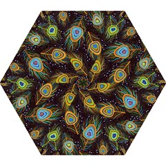 Pattern Feather Peacock Mini Folding Umbrellas by Wav3s