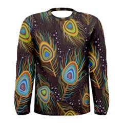 Pattern Feather Peacock Men s Long Sleeve Tee