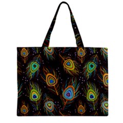 Pattern Feather Peacock Zipper Mini Tote Bag by Wav3s