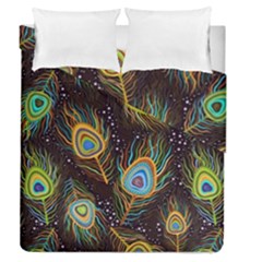 Pattern Feather Peacock Duvet Cover Double Side (queen Size) by Wav3s