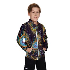 Pattern Feather Peacock Kids  Windbreaker