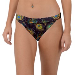 Pattern Feather Peacock Band Bikini Bottoms by Wav3s