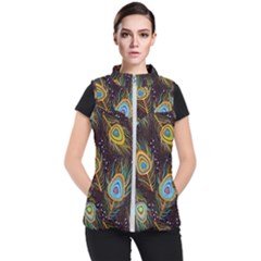 Pattern Feather Peacock Women s Puffer Vest