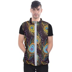 Pattern Feather Peacock Men s Puffer Vest