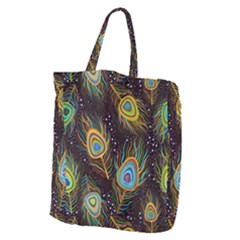 Pattern Feather Peacock Giant Grocery Tote by Wav3s