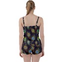 Pattern Feather Peacock Tie Front Two Piece Tankini View2