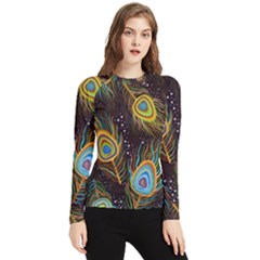 Pattern Feather Peacock Women s Long Sleeve Rash Guard by Wav3s