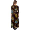 Pattern Feather Peacock Button Up Boho Maxi Dress View2