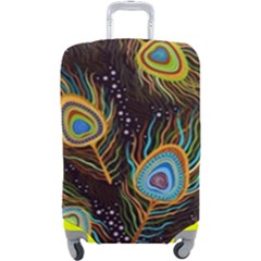 Pattern Feather Peacock Luggage Cover (large) by Wav3s