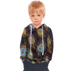 Pattern Feather Peacock Kids  Overhead Hoodie