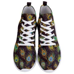 Pattern Feather Peacock Men s Lightweight High Top Sneakers by Wav3s