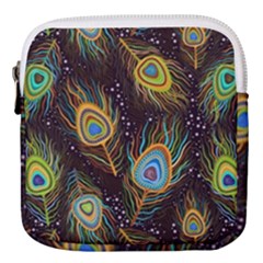 Pattern Feather Peacock Mini Square Pouch by Wav3s