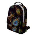 Pattern Feather Peacock Flap Pocket Backpack (Large) View1