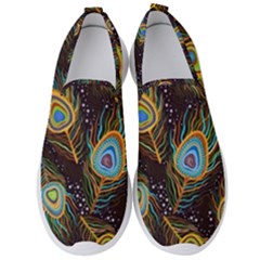 Pattern Feather Peacock Men s Slip On Sneakers by Wav3s