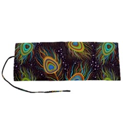 Pattern Feather Peacock Roll Up Canvas Pencil Holder (s) by Wav3s