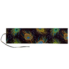 Pattern Feather Peacock Roll Up Canvas Pencil Holder (l) by Wav3s