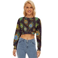 Pattern Feather Peacock Lightweight Long Sleeve Sweatshirt by Wav3s