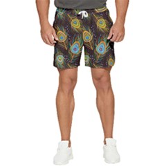 Pattern Feather Peacock Men s Runner Shorts by Wav3s