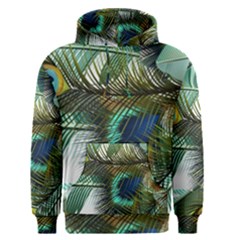 Peacock Feathers Blue Green Texture Men s Core Hoodie