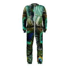 Peacock Feathers Blue Green Texture Onepiece Jumpsuit (kids)