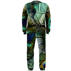 Peacock Feathers Blue Green Texture Onepiece Jumpsuit (men)